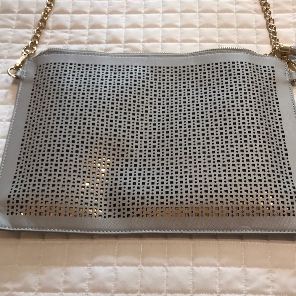 Mudpie grey and gold purse